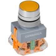 Кнопка D7-11T d=22мм 1з+1р с фикс. жел. GENERICA