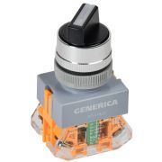 Переключатель D7-11X22 2 полож. 1з+1р возв. черный GENERICA