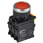 Кнопка с подсветкой d=22мм 1NO+1NC красная MASTER