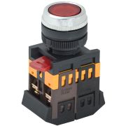 Кнопка красная ABLFS-22 1з+1р плоская с подсветкой неон 240В