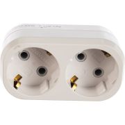 Разветвитель 2-м с заземл. 16А плоский UNIVersal А302