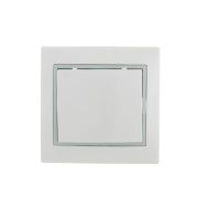 Розетка 1-м СП Mira 16А IP20 с заземл. с защ. крышкой с сер. вставкой керамика бел. LEZARD 701-0215-123