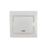 Выключатель 1-кл. СП Mira 10А IP20 с подсветкой с бел. вставкой бел. LEZARD 701-0202-111