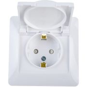 Розетка 1-м СП Glossa 16А IP20 с заземл. защ. шторки с крышкой в сборе бел. SE GSL000146