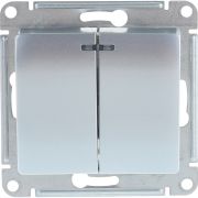 Выключатель 2-кл. СП Glossa 10А IP20 (сх. 5а) 10AX с подсветкой механизм алюм. SE GSL000353