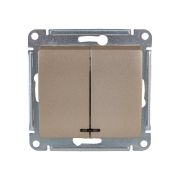 Выключатель 2-кл. СП Glossa 10А IP20 (сх. 5а) 10AX с подсветкой механизм титан SE GSL000453