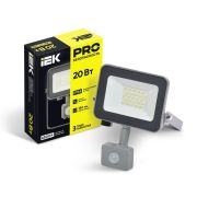Прожектор светодиодный СДО 07-20Д 20Вт 6500К IP54 с датчиком движ. сер. IEK LPDO702-20-K03