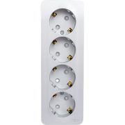 Розетка 4-м ОП Blanca 16А IP20 250В с заземл. защ. шторки с изолир. пластиной алюм. SE BLNRA011413