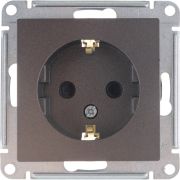 Розетка 1-м СП AtlasDesign 16А IP20 с заземл. защ. шторки механизм мокко SE ATN000645