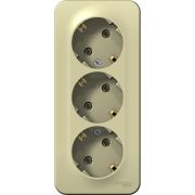 Розетка 3-м ОП Blanca 16А IP20 250В с заземл. без защ. шторок с изолир. пластиной беж. SE BLNRA010317