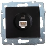 Розетка компьютерная 1-м СП Karina RJ45 механизм черн. бархат LEZARD 707-4288-139