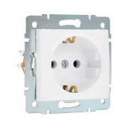 Розетка 1-м СП Karina с заземл. термопласт механизм бел. LEZARD 707-0288-122B
