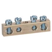 Шина NO-122-12 PEN «земля-ноль» 6х9мм 4/1 с креплениями по центру латунь ЭРА Б0047226