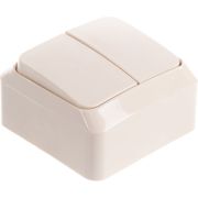 Выключатель 2-кл. ОП Этюд 10А IP20 с подсветкой крем. SE BA10-006K