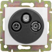 Розетка телевизионная TV/FM/SAT СП Valena 1.5дБ 2400МГц с топологией «звезда» механизм бел. Leg 774435