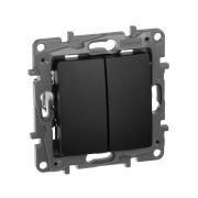 Переключатель 2-кл. СП Etika Plus 10А IP20 250В 10AX безвинтов. зажимы механизм антрацит IEK 672612