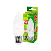 Лампа светодиодная PLED-ECO 5Вт C37 свеча 3000К тепл. бел. E27 400лм 230В JazzWay 2855312A