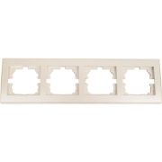Рамка 4-м Rain горизонт. без вставки жемчуж./бел. метал. LEZARD 703-3030-149