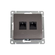 Розетка компьютерная 2-м Glossa RJ45 кат.5E механизм графит SE GSL001385KK