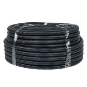 Труба гофрированная d25мм с протяжкой безгалоген. трудногорючая (FRHF) черн. (уп.75м) Plast EKF FRHF-25