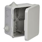 Коробка распаячная ОП 100х100х50 IP54 КМ41256 откид. крышка 8 вводов (7035) IEK UKO31-100-100-050-K03-54